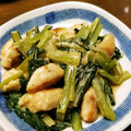 ねばねば星人's cooksnap of when they made 小松菜とささみのオイマヨ炒め.