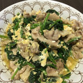 ゆーあーこ♡'s cooksnap of when they made 簡単に豚肉とほうれん草の卵炒め.