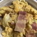 ☆hori☆'s cooksnap of when they made キャベツとベーコンの卵とじ.