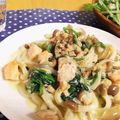 ★jasmine☆'s cooksnap of when they made 鮭、しめじ、ほうれん草のクリーム パスタ.