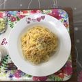 ma___111's cooksnap of when they made 白菜と鮭フレークのクリームパスタ.