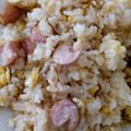真由パパ's cooksnap of when they made 時短簡単ランチ☆卵とウインナーの炒めご飯.