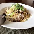 ○ちーちゃん's cooksnap of when they made 豚肉と舞茸の中華風パスタ♪.