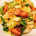 つきうき's cooksnap of when they made ウインナーときゃべつのポン炒め.