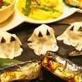 もじゃこてつー's cooksnap of when they made ハロウィンに！レンジで簡単♪おばけ焼売.