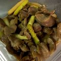 クックKROF0Q☆'s cooksnap of when they made お家居酒屋！アスパラと砂肝のバタポン炒め.