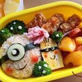 どぅ～さんこ's cooksnap of when they made 簡単キャラ弁 卵使わずミニオン弁当.