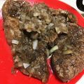 れれれんこん。's cooksnap of when they made 輸入ステーキ肉の玉ねぎソースがけ.