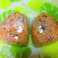 7sevenseas's cooksnap of when they made ごま味噌大葉の焼きおにぎり☆.