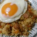 mami5516's cooksnap of when they made 目玉のっけの☆納豆キムチ炒飯☆.