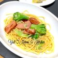 YUH♡ママ's cooksnap of when they made ブロッコリーと焼き豚のにんにく醤油パスタ.