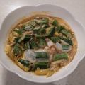 のの。's cooksnap of when they made 超簡単！♪レンジでオクラの卵とじ☆.