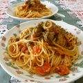 赤い電話's cooksnap of when they made 簡単すぎる！サバ水煮缶で＊トマトパスタ.