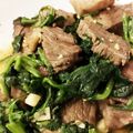 maijiro's cooksnap of when they made ほうれん草と牛カルビ肉の炒め物.