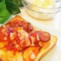 まみお✳'s cooksnap of when they made 【簡単】トーストでナポリタン？ナポリパン.
