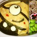 yosiyumi's cooksnap of when they made キャラ弁 ミニオン オムライス お弁当.