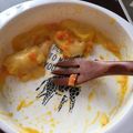yuka063086's cooksnap of when they made 離乳食 後期 かぼちゃのパンでグラタン.