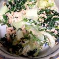 小栗色's cooksnap of when they made 白菜とほうれん草のツナあえ.