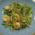 akilondon's cooksnap of when they made ちんげん菜と小えびの挽き肉炒め.