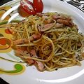 yukihecco's cooksnap of when they made 超シンプル★ベーコンのペペロンチーノ.