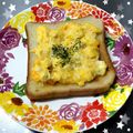 K0A9O0R8U♪'s cooksnap of when they made *スイチリマヨdeふんわり卵トースト*.