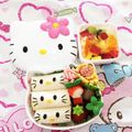 クックTQ5R4S☆'s cooksnap of when they made キティちゃんのクルクルサンド☆キャラ弁.