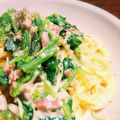 クックEOVERB☆'s cooksnap of when they made ほうれん草のクリームスパゲッティ.