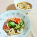 SP♪'s cooksnap of when they made キュウリ・ちくわ・トマトのなめたけあえ.