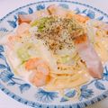 クックMB0955☆'s cooksnap of when they made 海老と春キャベツのクリームパスタ.