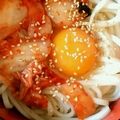 mmiom's cooksnap of when they made 簡単！キムチ釜玉うどん♪.
