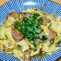 料理好き独身男子's cooksnap of when they made ポン酢で魚肉ソーセージの卵とじ.