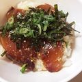 shuka☆'s cooksnap of when they made 生姜のきいたハマチのヅケ丼.