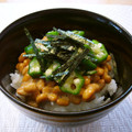 runa10's cooksnap of when they made 納豆とおくらのねばねば丼☆.