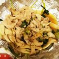 葩娜☆'s cooksnap of when they made 三つ葉1束使用！豚ときのこの塩ダレ炒め.