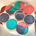 その辺の女子高生's cooksnap of when they made アメリカンなカラフルカップケーキ☆.