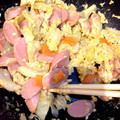 haruao☆'s cooksnap of when they made 魚肉ソーセージとキャベツの卵とじ炒め.