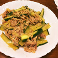 てーたー's cooksnap of when they made 不思議と美味しい-きゅうりとエノキ炒め.