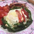 あずきもち☆'s cooksnap of when they made ピーマンで♪巣ごもり目玉焼き.