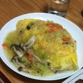 もちもちこ∞'s cooksnap of when they made 余った炊き込みご飯であんかけオムライス★.