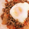＊にょにょん＊'s cooksnap of when they made 超簡単！？納豆キムチ。温玉添え♪.