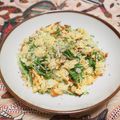 バカリャウ's cooksnap of when they made あみえびと水菜　ナンプラーで炒飯.