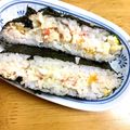 ソフィア☆じゅんko's cooksnap of when they made かに風味サラダと半熟玉子◆おにぎらず.