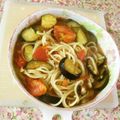 saorin314's cooksnap of when they made 簡単旨い！なすとベーコンのにんトマパスタ.
