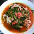 ぽのぽな's cooksnap of when they made 豚肉・水菜・トマトのイタリアン炒め★.