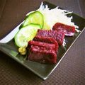 ひさかた's cooksnap of when they made フェイク料理のビーツ　「漬け鮪」.