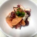 クックI6NLMD☆'s cooksnap of when they made タコとスモークサーモンの和風カルパッチョ.