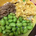 ぷくすけェ's cooksnap of when they made 枝豆の三色丼.