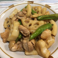 aymks's cooksnap of when they made 鶏肉と蓮根のこっくり黒酢炒め.