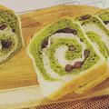 優子R's cooksnap of when they made 抹茶と黒豆のぐるぐる食パン.