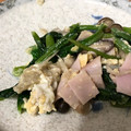 ゆっきん♪'s cooksnap of when they made 小松菜とハムの卵とじ.